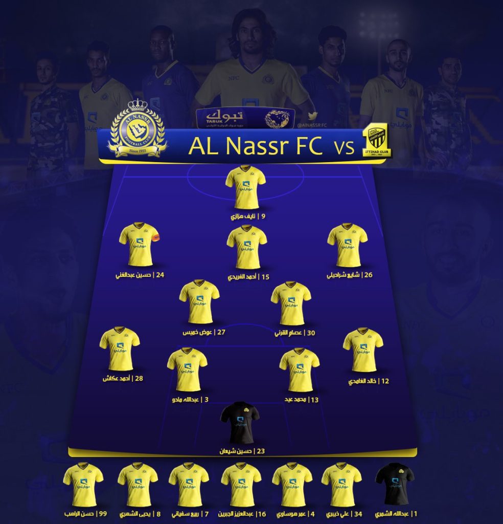 تشكيل النصر ضد الاتحاد