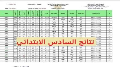 ظهور الاستعلام عن نتائج الصف السادس الابتدائي الدور الاول 2026 بالعراق عبر موقع وزارة التربية والتعليم