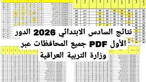 شوكت الآن.. رابط نتائج السادس الابتدائي 2026 الدور الأول عبر موقع نتائجنا بالرقم الأمتحاني